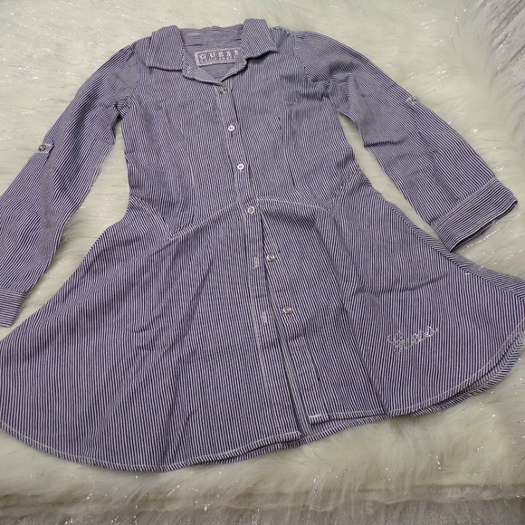 Guess Girls Striped Denim Dress Size Small - Picture 3 of 5